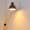 HIGASHI Floor Lamp Light wood, black, 1-light source