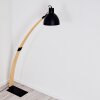 HIGASHI Floor Lamp Light wood, black, 1-light source