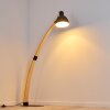 HIGASHI Floor Lamp Light wood, black, 1-light source