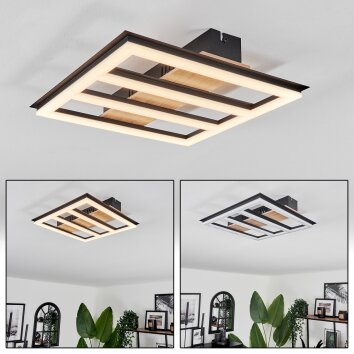 Nganbeto Ceiling Light LED Wood like finish, black, 1-light source