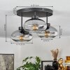 Haikala Ceiling Light clear, Smoke-coloured, 3-light sources