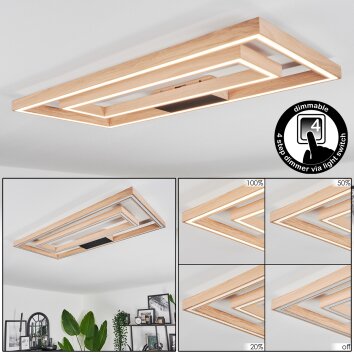 Surisultana Ceiling Light LED Light wood, 2-light sources