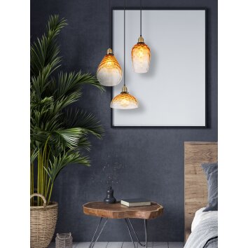Globo SALVY Pendant Light black, 3-light sources