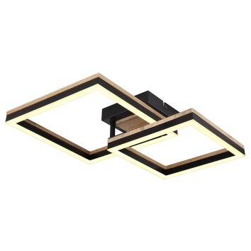 Globo BEATRIX Ceiling Light LED Wood like finish, black, 1-light source