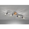 Fischer & Honsel Ran Ceiling Light grey, Wood like finish, 4-light sources