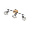 Fischer & Honsel Ran Ceiling Light grey, Wood like finish, 3-light sources