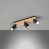 Fischer & Honsel Holton Ceiling Light LED Wood like finish, black, 3-light sources