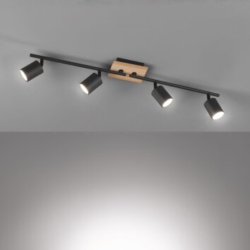 Fischer & Honsel Holton Ceiling Light LED black, 4-light sources