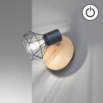 Fischer & Honsel Ran Wall Light grey, Wood like finish, 1-light source