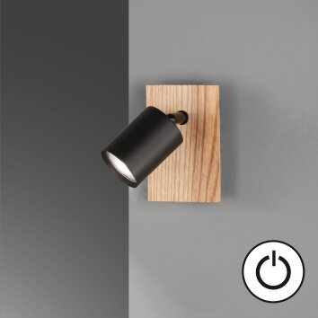 Fischer & Honsel Holton Wall Light LED black, 1-light source