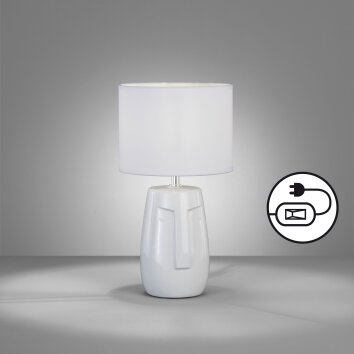 Fischer & Honsel Face Table lamp white, 1-light source