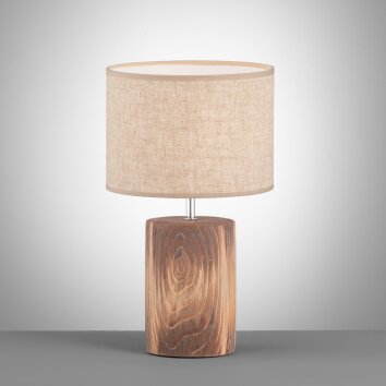 Fischer & Honsel Malik Table lamp Wood like finish, 1-light source