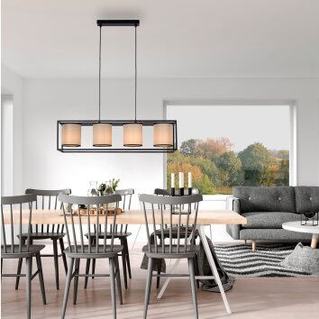 Leuchten Direkt RAVEN Pendant Light black, 4-light sources