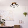 Brilliant Gwen Ceiling Light Dark wood, 3-light sources