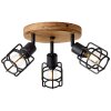 Brilliant Gwen Ceiling Light Dark wood, 3-light sources