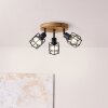 Brilliant Gwen Ceiling Light Dark wood, 3-light sources