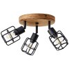Brilliant Gwen Ceiling Light Dark wood, 3-light sources