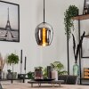 Vevino Pendant Light glass 20 cm chrome, Smoke-coloured, 1-light source