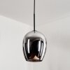 Vevino Pendant Light glass 20 cm chrome, Smoke-coloured, 1-light source