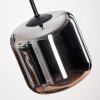 Lauden Pendant Light glass 15 cm chrome, Smoke-coloured, 3-light sources