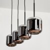 Lauden Pendant Light glass 15 cm chrome, Smoke-coloured, 4-light sources