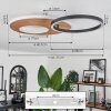 Abonakope Ceiling Light LED Wood like finish, Ecru, black, 2-light sources, Remote control, Colour changer