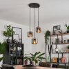 Lauden Pendant Light glass 15 cm chrome, Smoke-coloured, 3-light sources