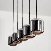 Lauden Pendant Light glass 15 cm chrome, Smoke-coloured, 5-light sources