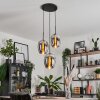Vevino Pendant Light glass 20cm chrome, Smoke-coloured, 3-light sources