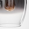 Vevino Pendant Light glass 20cm clear, Smoke-coloured, 3-light sources
