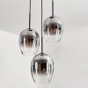 Vevino Pendant Light glass 20cm clear, Smoke-coloured, 3-light sources