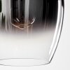 Vevino Pendant Light glass 20cm chrome, clear, Smoke-coloured, 1-light source