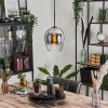 Vevino Pendant Light glass 20cm chrome, clear, Smoke-coloured, 1-light source