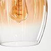 Vevino Pendant Light glass 20cm Amber, clear, 3-light sources