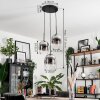 Vevino Pendant Light glass 20cm chrome, clear, Smoke-coloured, 3-light sources