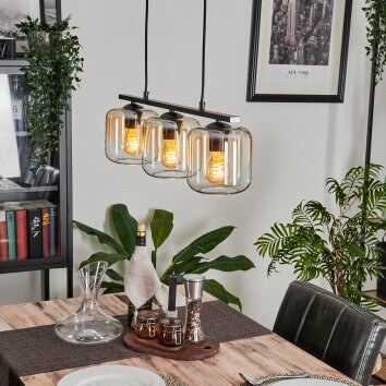 Lauden Pendant Light glass 15cm Amber, clear, 3-light sources