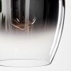 Vevino Pendant Light glass 20cm chrome, clear, Smoke-coloured, 3-light sources