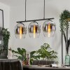 Vevino Pendant Light glass 20cm chrome, clear, Smoke-coloured, 3-light sources