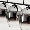 Vevino Pendant Light glass 20cm chrome, clear, Smoke-coloured, 3-light sources