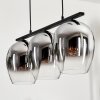 Vevino Pendant Light glass 20cm chrome, clear, Smoke-coloured, 3-light sources