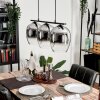 Vevino Pendant Light glass 20cm chrome, clear, Smoke-coloured, 3-light sources