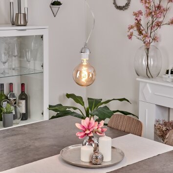 Girouxville Pendant Light chrome, white, 1-light source