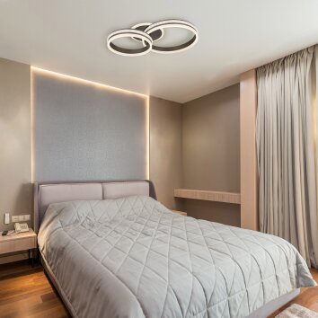 Globo GROUNI Ceiling Light LED titanium, 1-light source, Remote control