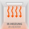 LeuchtenDirekt BEROA Ceiling panel with IR heating LED white, 1-light source, Remote control