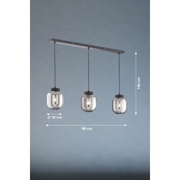 Fischer & Honsel Bala Pendant Light LED black, 12-light sources