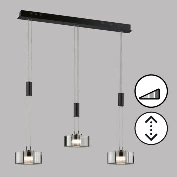 Fischer & Honsel Lavin Pendant Light LED black, 3-light sources