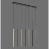 Paul Neuhaus FLUTE Pendant Light LED black, 7-light sources