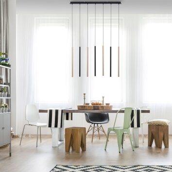 Paul Neuhaus FLUTE Pendant Light LED black, 7-light sources