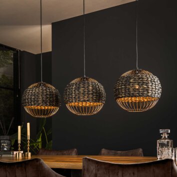 Burgase Pendant Light anthracite, 3-light sources