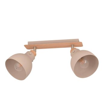 Eglo ARRECIFE Ceiling Light Wood like finish, matt nickel, 2-light sources